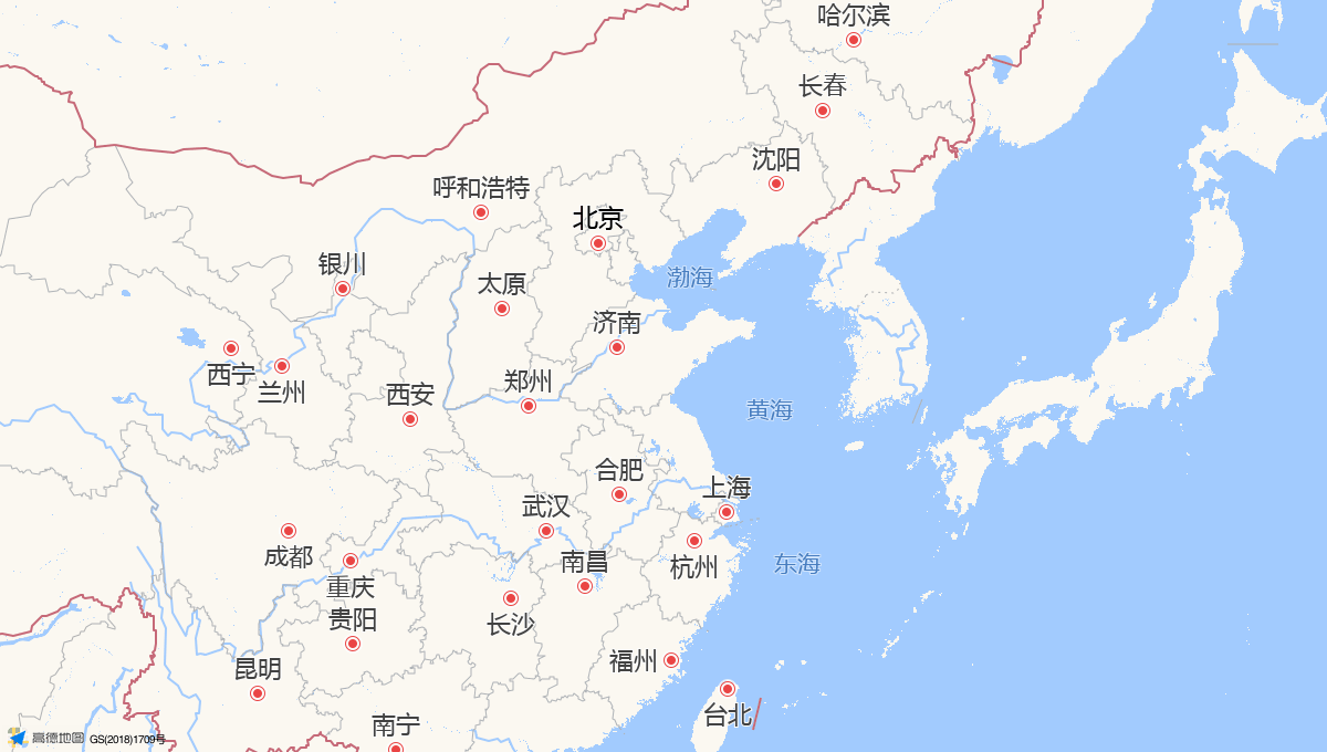 Route map showing the 1,318 km rail route from Beijing to Shanghai, China