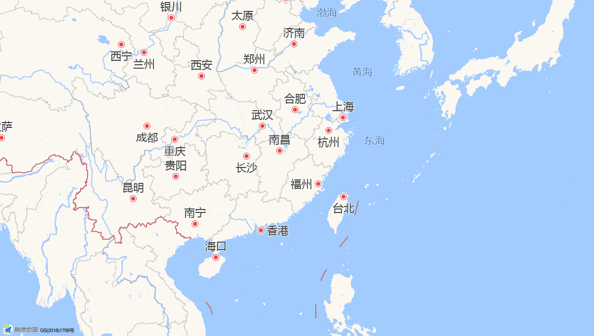Route map showing the 1,810 km rail route from Shanghai to Guangzhou, China